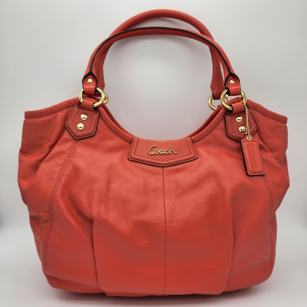 Coach Ashley F23308 Tearose Coral Leather Tote Shoulder Bag Medium - Picture 10 of 16